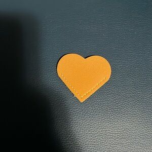 $2 Add-On New Bookmark Heart-Shaped Leather Brown Stitched Gift for Readers